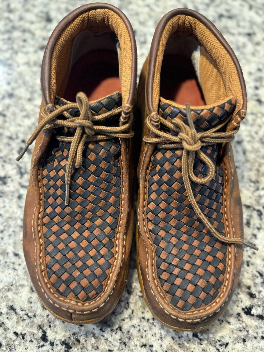 Twisted X Brown and Black Woven Leather Chukka Boots